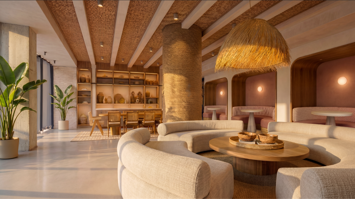 A rendering shows what the “social club” at Flow Wynwood will look like after renovations. A rendering shows what the “social club” at Flow Wynwood will look like after renovations.